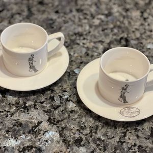ANNIE LENOX Set of 2 espresso sups with saucers